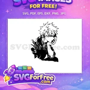 Free Anguished Bakugo Free Resting Hand My Hero Free SVG