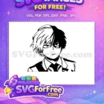 Free Half White Hair Free Serious Expression My Hero Academia Free SVG - Instant Download