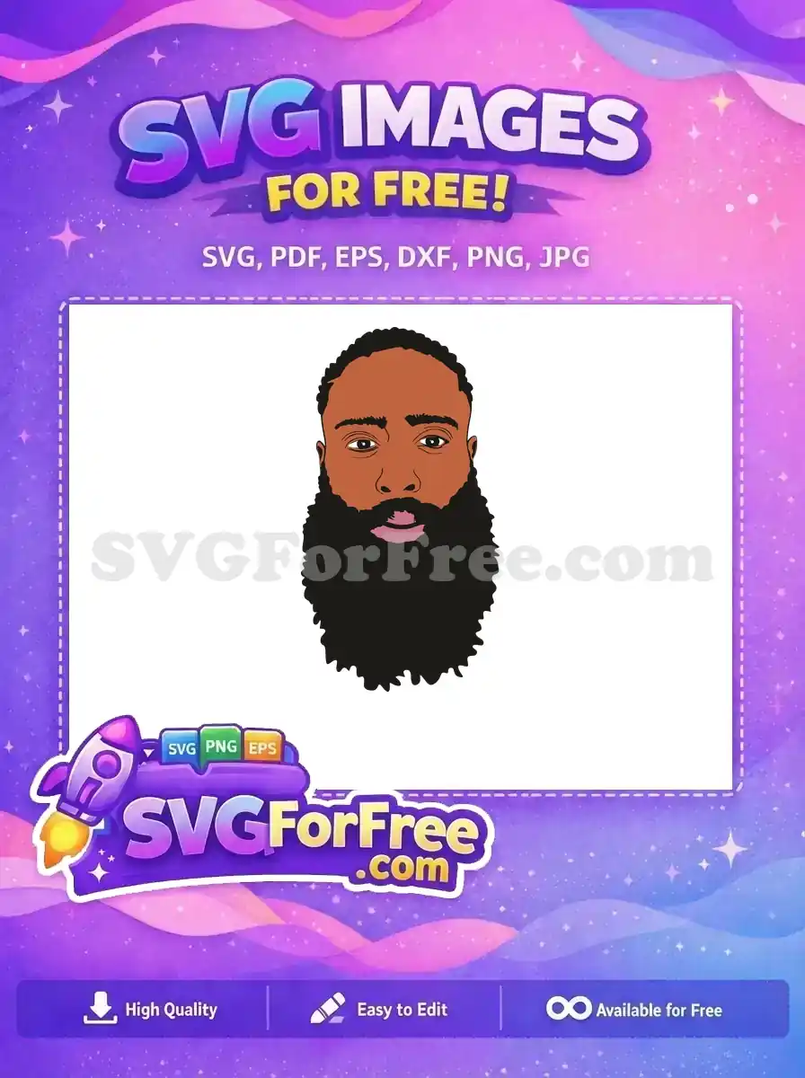Free Afro Natural Hair Free Beard Man Face Free SVG