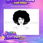Free Eyelash Afro Natural Hair Free Beautiful Woman Portrait Free SVG - Instant Download