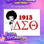 Free Betty Boop Afro Free 1913 Sorority Free SVG - Instant Download