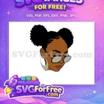 Free Afro Puffs Free Aviator Glasses Character Free SVG - Instant Download