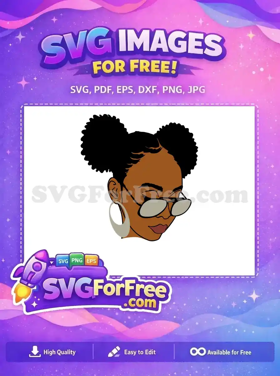 Free Afro Puffs Free Aviator Glasses Character Free SVG
