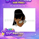 Free Afro Natural Hair Free Sunglasses Girl Free SVG 1 - Instant Download