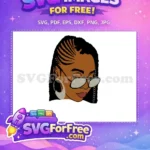 Free Natural Hair Free Braided Afro Woman Free SVG - Instant Download