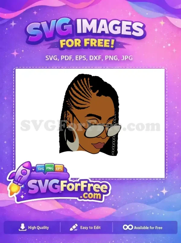 Free Natural Hair Free Braided Afro Woman Free SVG