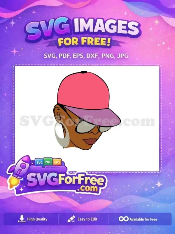 Free Pink Cap Free Afro Hair Confident Woman Free SVG