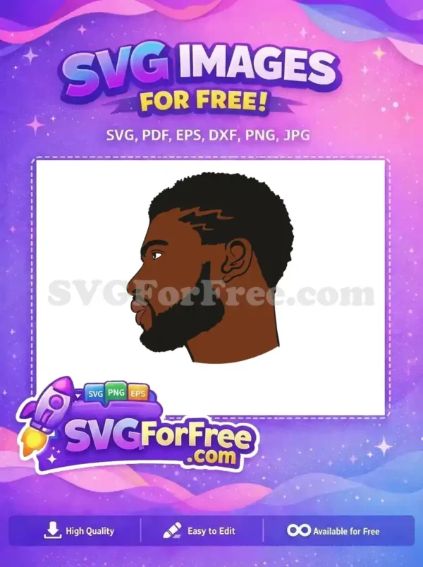 Free Brown Skin Free Afro Hairstyle Character Free SVG 1