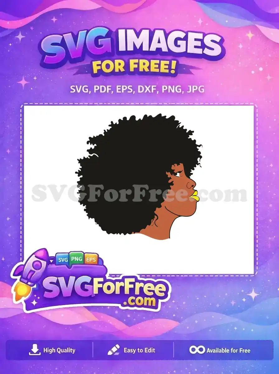 Free Brown Skin Free Yellow Lips Natural Hair Free SVG