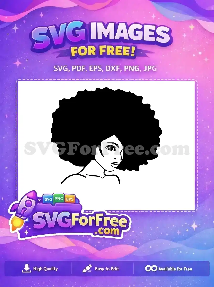 Free Afro Hairstyle Free Black Woman Silhouette Portrait Free SVG