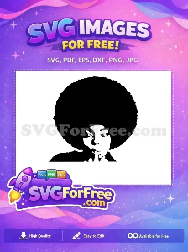 Free Black Silhouette Afro Free Finger Gesture Portrait Free SVG Free Black Silhouette Afro Free Finger Gesture Portrait Free SVG
