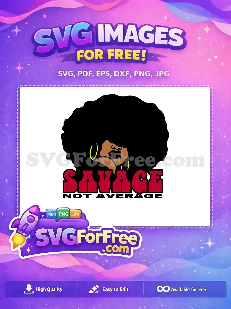 Free Afro Hairstyle Free Gold Earring Savage Girl Free SVG