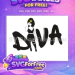 Free Afro Diva Gold Crown Free Black Girl Magic Free SVG - Instant Download