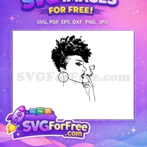 Free Afro Natural Hair Free Smoking Woman Portrait Free SVG
