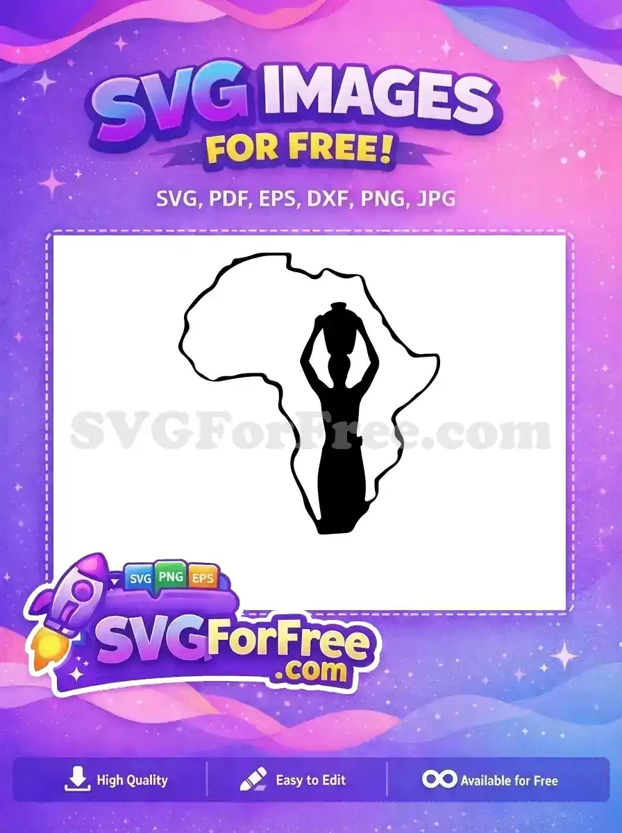 Free Woman Pot on Head Free Africa Map Free SVG