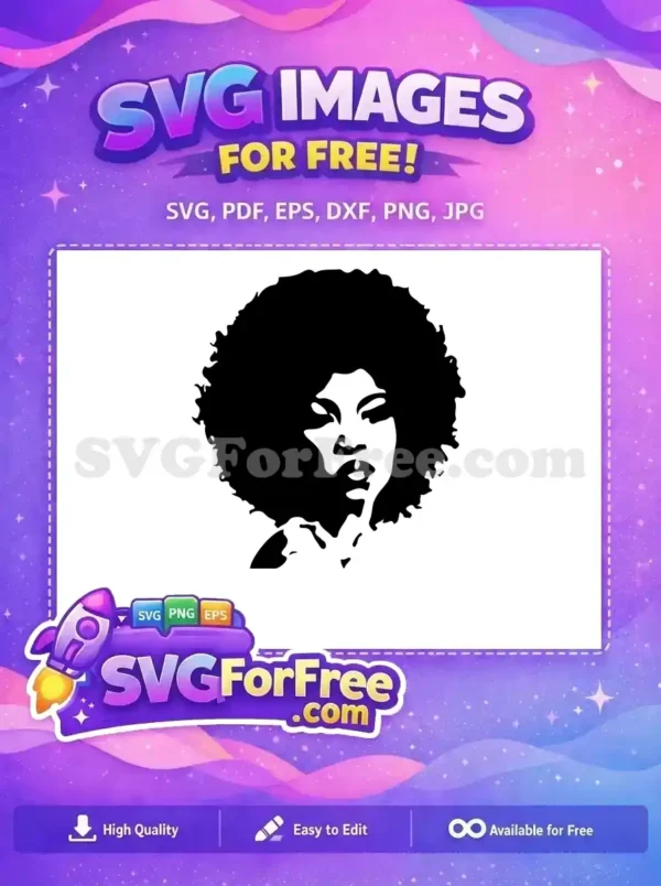 Free Silhouette Afro Free Natural Hair Black Woman Free SVG