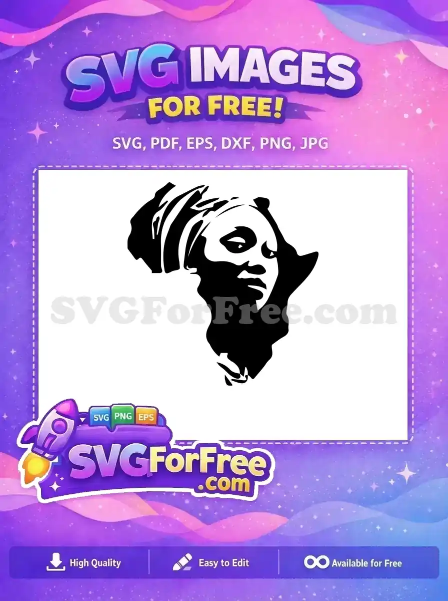 Free Head Wrap Free Natural Hair Afro Silhouette Free SVG