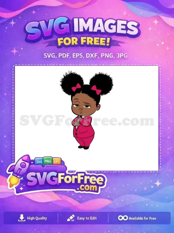 Free Brown Skin Natural Hair Afro Boss Baby Free SVG