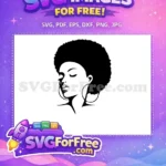 Free Afro Woman Portrait Free Black Hair Silhouette Design Free SVG - Instant Download