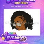 Free Afro Natural Hair Free Sunglasses Closed Eyes Woman Free SVG - Instant Download