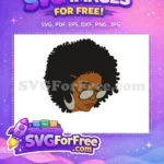 Free Smiling Face Free Afro Hair Brown Skin Free SVG - Instant Download