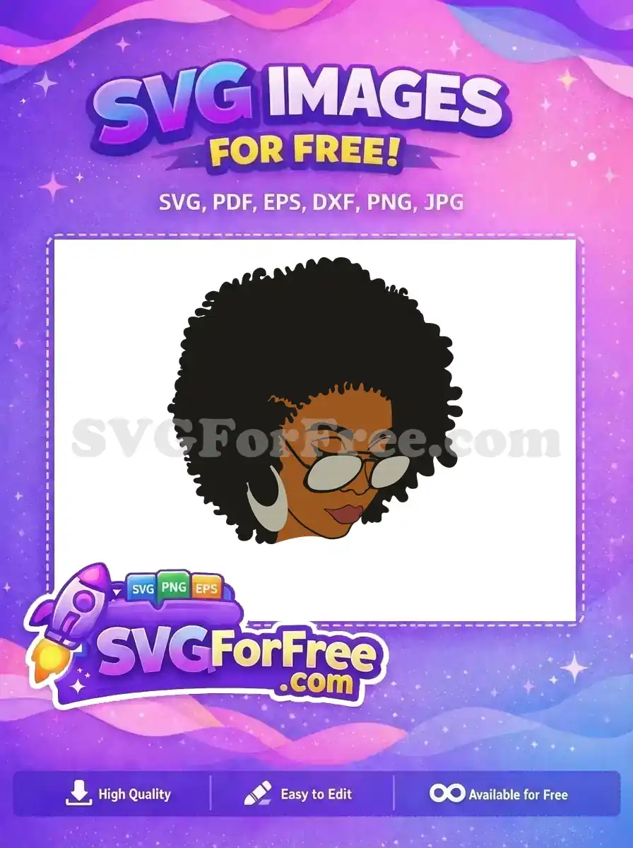 Free Smiling Face Free Afro Hair Brown Skin Free SVG