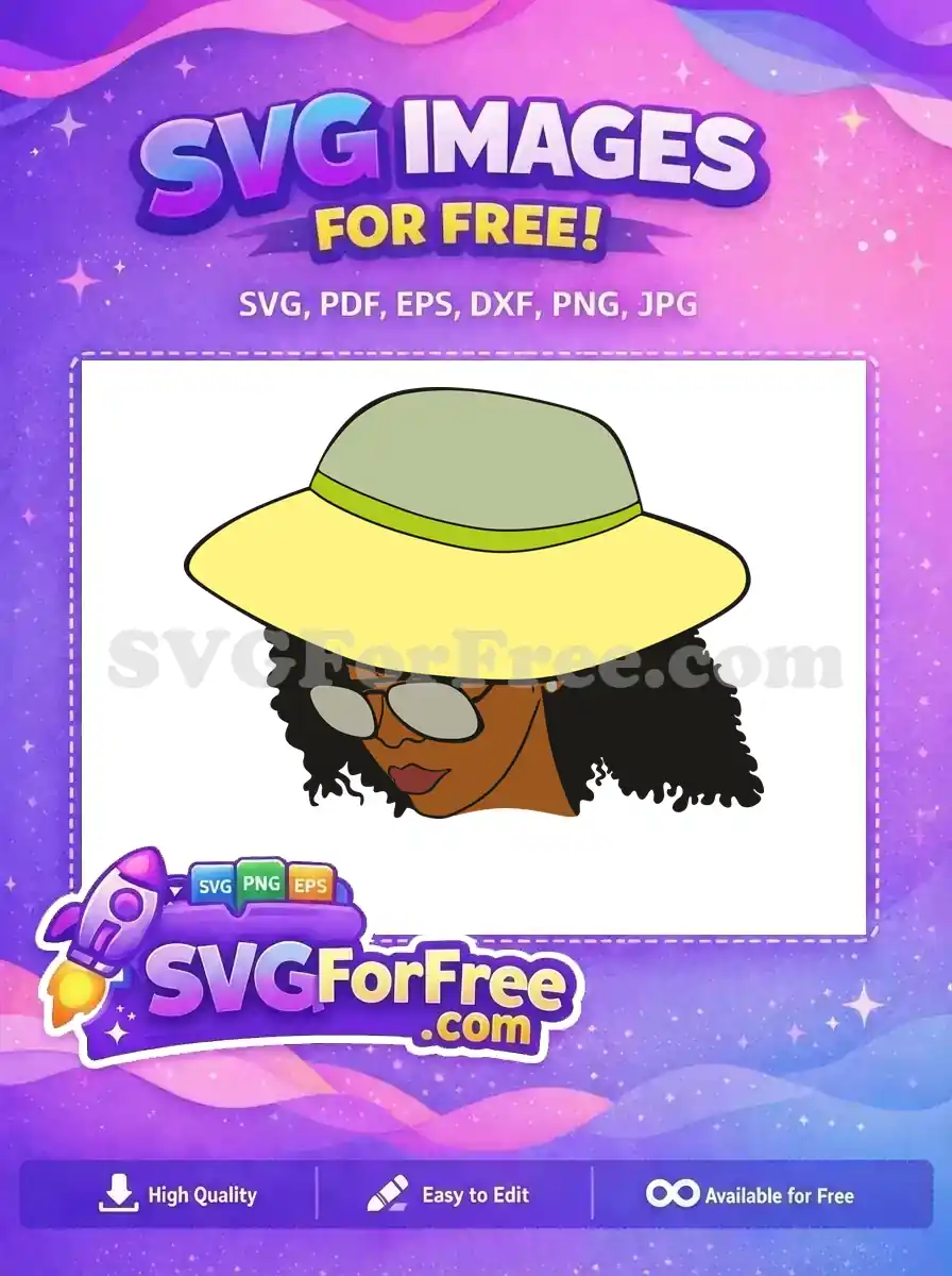 Free Afro Girl Hat Free Sunglasses Summer Vibes Free SVG