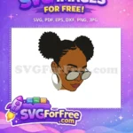 Free Afro Puffs Free Aviator Glasses Woman Free SVG - Instant Download