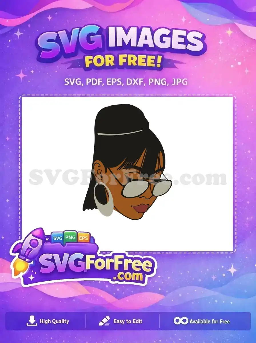 Free Afro Glasses Free Hoop Earring Character Free SVG