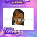 Free Braided Hair Free Sunglasses Woman Natural Hair Free SVG - Instant Download