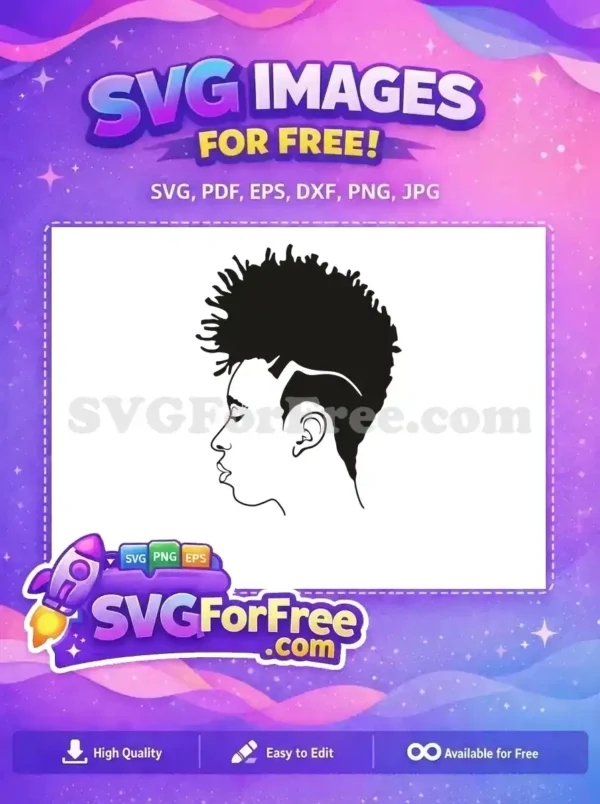 Free Silhouette Afro Free Natural Hair Woman Portrait Free SVG