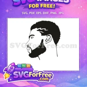 Free Afro Man Side Free Beard Silhouette Portrait Free SVG
