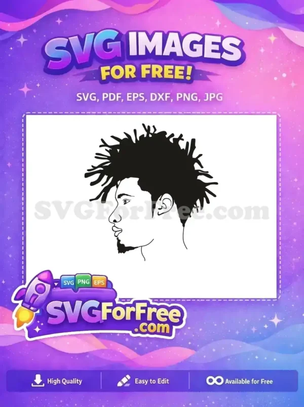 Free Afro Dreadlocks Free Beard Detail Character Free SVG