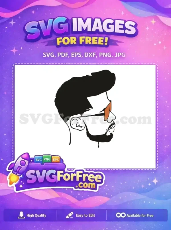 Free Afro Hairstyle Free Beard Sunglasses Man Free SVG