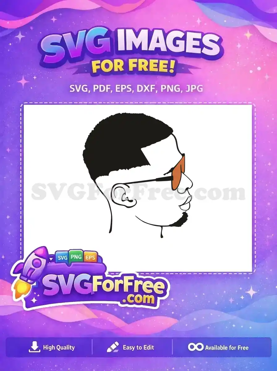 Free Afro Hairstyle Free Brown Sunglasses Man Portrait Free SVG