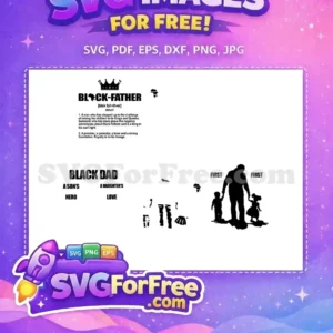 Free Black Father Afro Son Daughter Hero Free Dad Free SVG