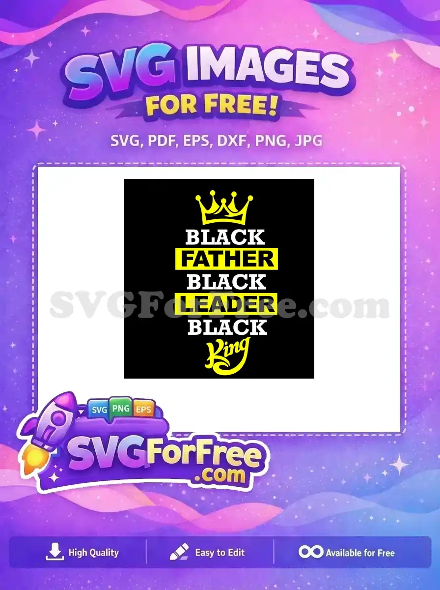Free Yellow Crown Free Black Father Leader King Free SVG
