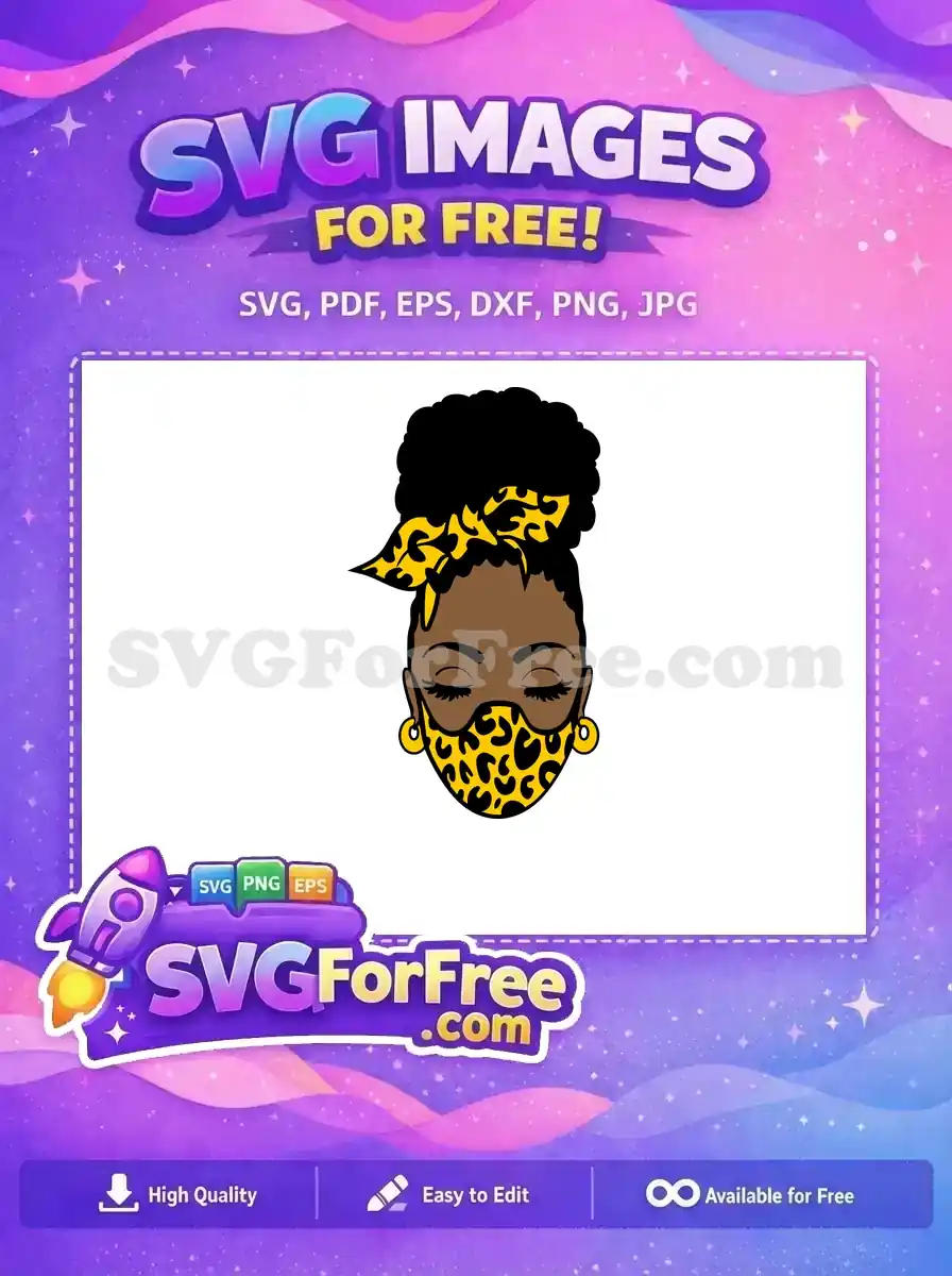 Free Leopard Mask Free Yellow Headband Afro Free SVG