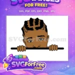 Free Brown Skin Free Cornrows Natural Hair Afro Free SVG - Instant Download