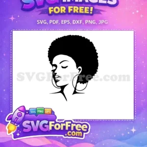 Free Afro Natural Hair Free Closed Eyes Woman Free SVG