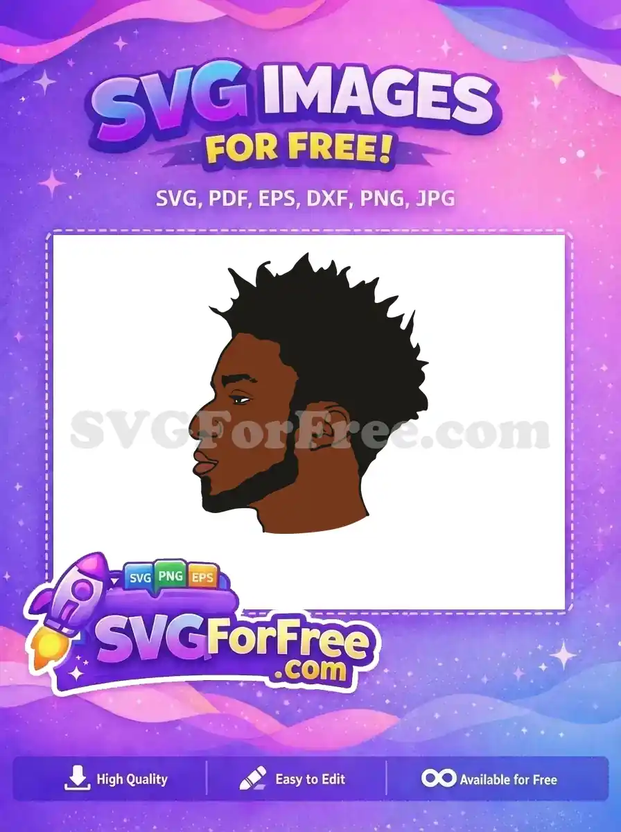 Free Afro Hairstyle Free Side Profile Man Free SVG