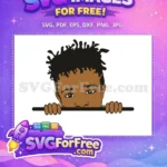 Free Curious Eyes Natural Hair Free Afro Boy Peek Free SVG - Instant Download