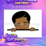 Free Curious Boy Peek Free Natural Hair Afro Category 1 Free SVG - Instant Download