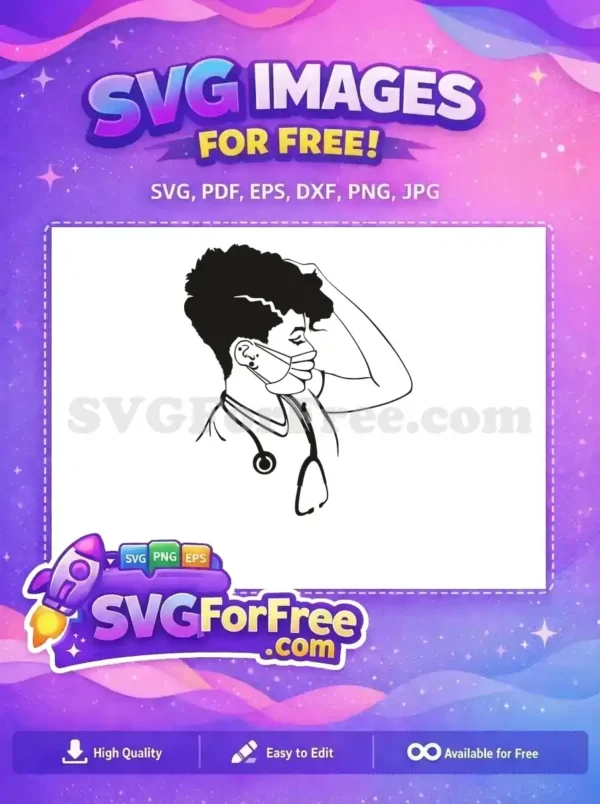 Free Medical Mask Free Afro Hair Doctor Free SVG