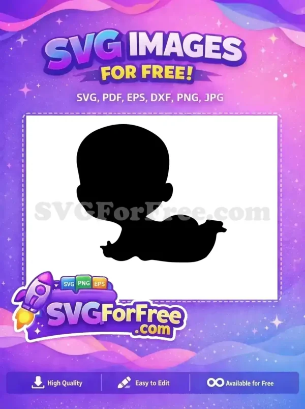 Free Crawling Baby Silhouette Free Natural Hair Afro Baby Free SVG Free Crawling Baby Silhouette Free Natural Hair Afro Baby Free SVG