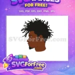 Free Afro Natural Hair Free Man Profile Silhouette Free SVG - Instant Download