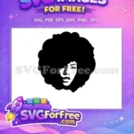 Free Black Woman Natural Hair Free Afro Silhouette Diva Free SVG - Instant Download