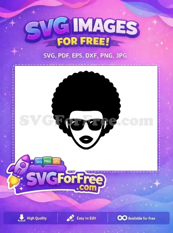 Free Afro Natural Hair Free Sunglasses Girl Free SVG 2