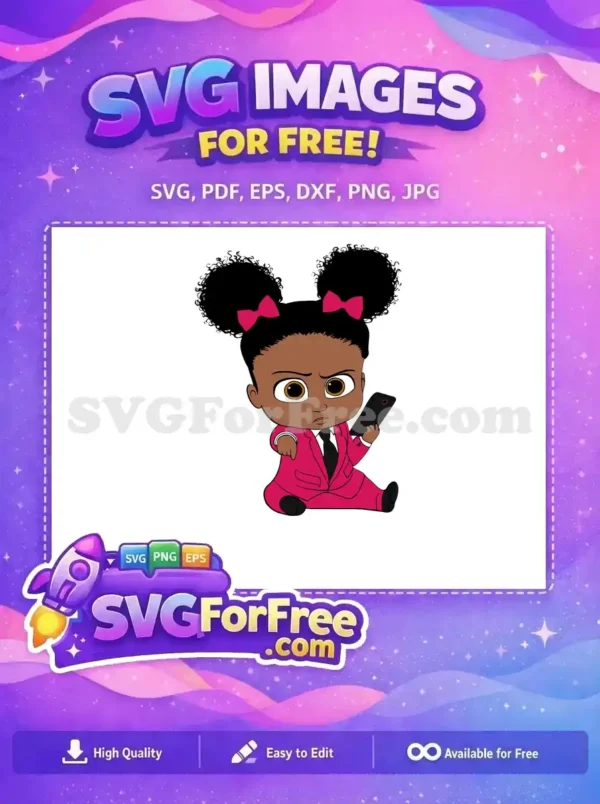 Free Afro Puffs Free Pink Suit Boss Baby Free SVG 1