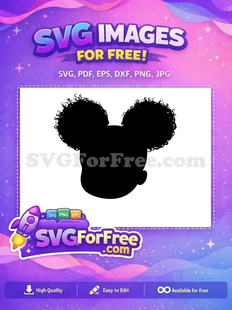 Free Black Afro Puffs Free Girl Silhouette Character Free SVG